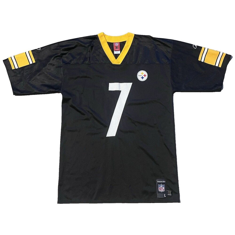 Pittsburgh Steelers Ben Roethlisberger #7 Reebok Black Jersey Size Large